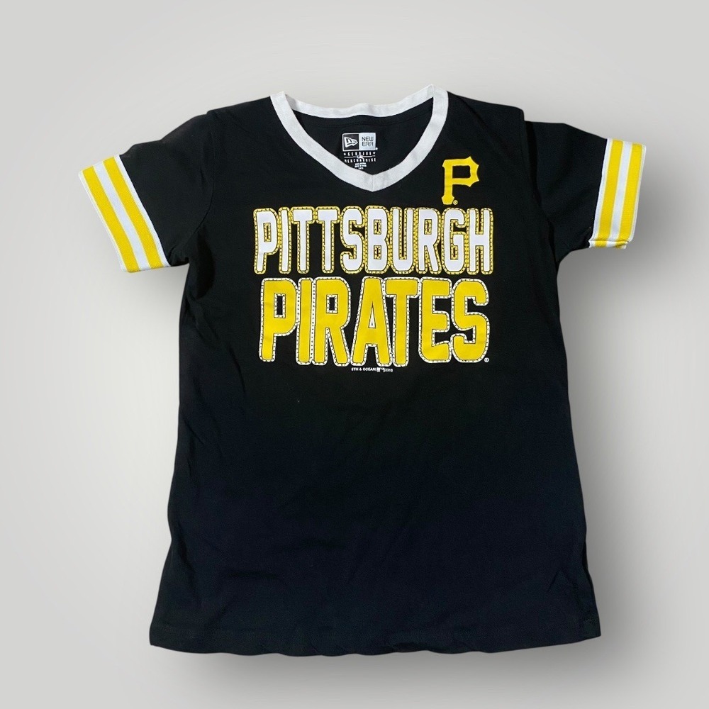 Kids Pittsburgh Pirates New Era Black T-Shirt Size 14/16 Baseball MLB‎